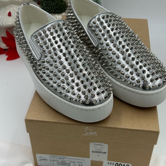 Men\'s Christian Louboutin roller boat spike slip on sneakers size 42 made Italy main image 8